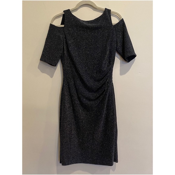 Ralph Lauren Navy Blue Off-Shoulder Sparkly Dress - Picture 3 of 5